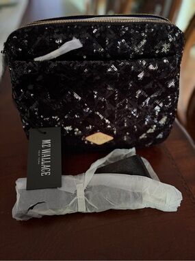 MZ Wallace Black Sequined Madison NWT Crossbody Bag